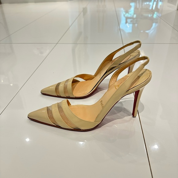 Christian Louboutin Shoes - Christian Louboutin Cream Pointed-Toe Heels